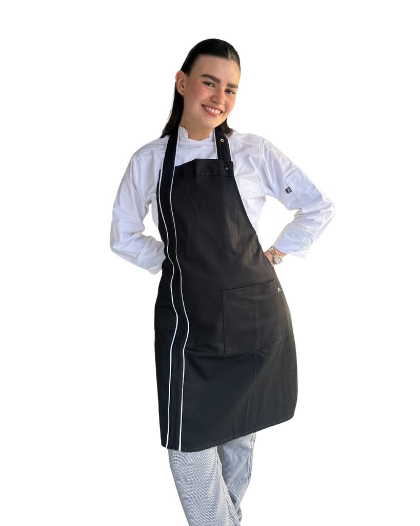 [WF-J7TM-1L2P] zittro Mandil delantal chef franja Negro. R92302-001 UNI