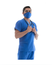 zittro Filipina Médica Clororresistente Hombre Azul Rey